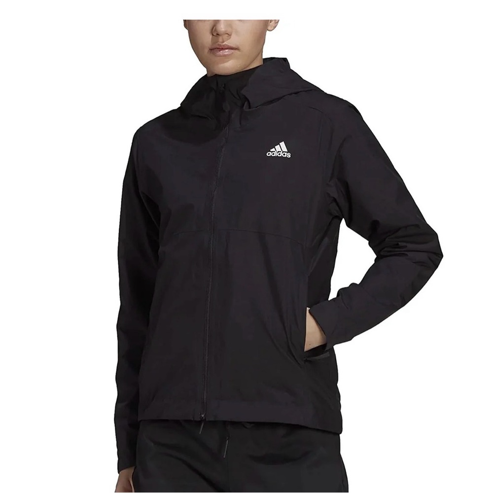NWT Adidas Black Full-Zip Windbreaker Jacket